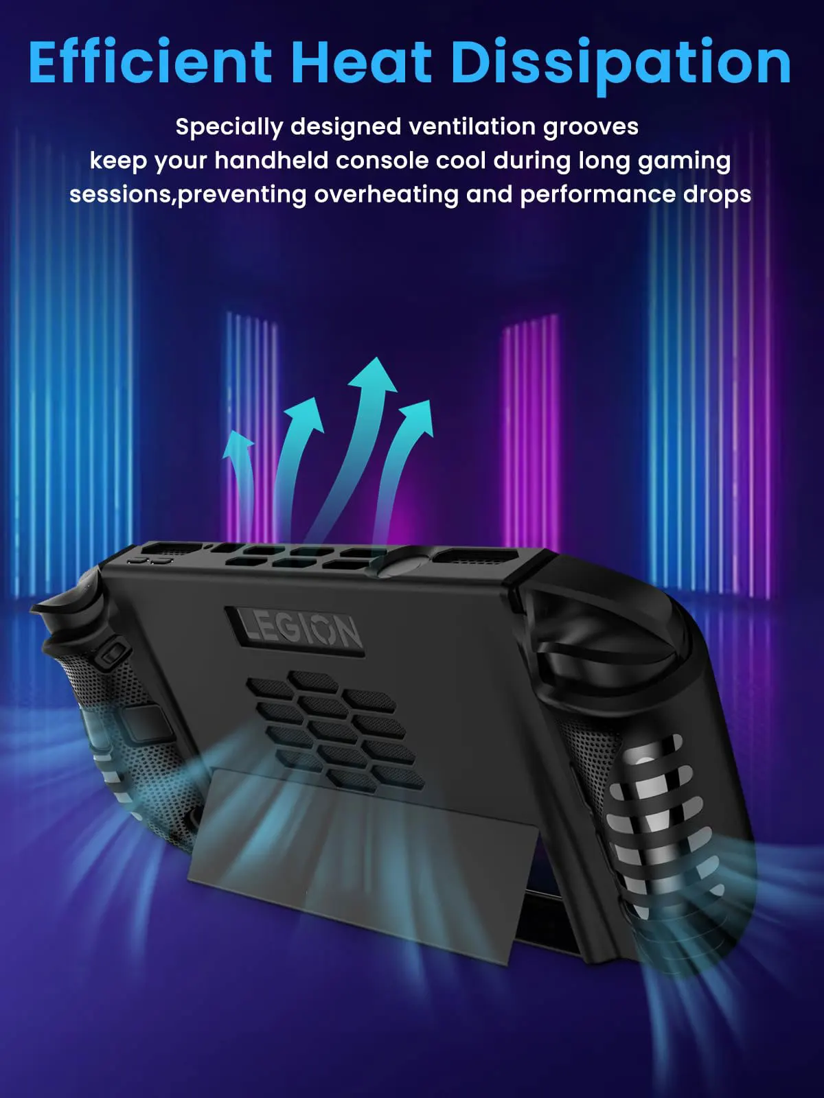 حافظة حماية محمولة من مادة البولي يوريثان الحراري لهاتف Lenovo Legion GO 2، غطاء حماية مضاد للسقوط ومضاد للصدمات لجهاز Legion GO مع حامل