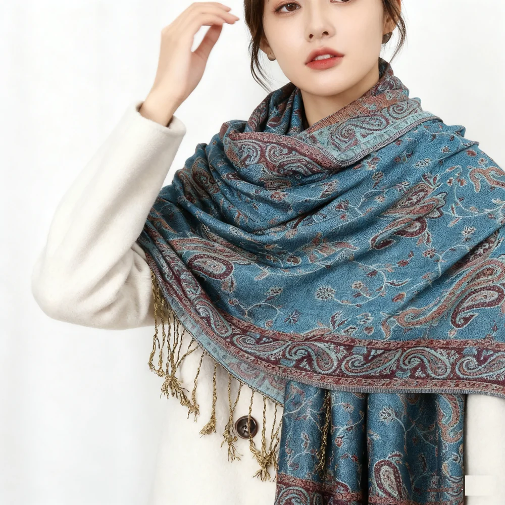 

Шаль с принтом кешью, шарф, мусульманский платок, хиджаб с кисточками, женские банданы, повязка на голову, Bufanda, платок, уличная солнцезащитная накидка