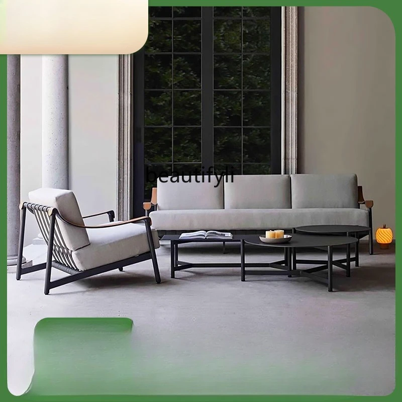 

Outdoor Woven Rattan Leisure Sofa for Courtyard Garden B&B Villa Terrace Sales Office Woven Furniture