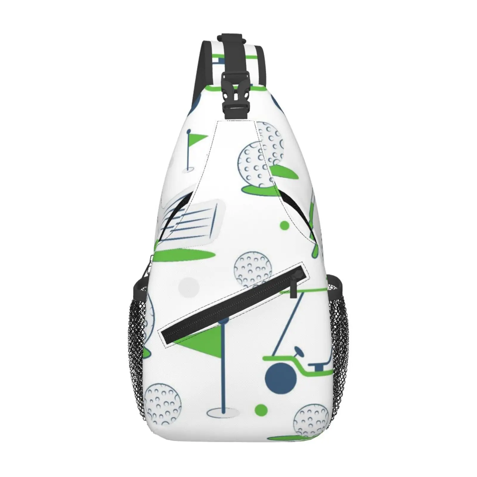 Golf Enthusiast Sports Pattern Sling Backpack Chest Bag Waterproof Crossbody Travel Hiking Daypack for Women Men Shoulder Bag