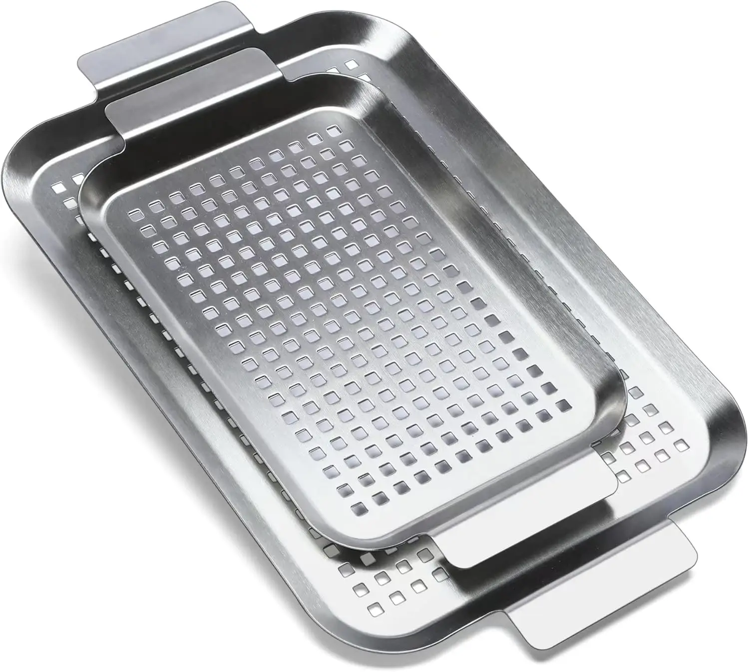 Square Non‑Stick Stainless‑Steel Baking Pan High‑Temp Resistant Non‑Deformable Outdoor Barbecue Cooking Pan