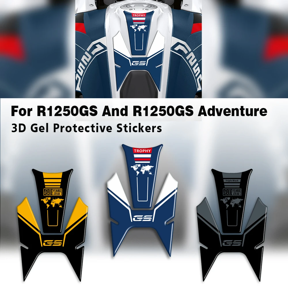 Motorcycle Gas Tank Pad Protection Decals For R 1250 GS R1250GS 40 Years GS Triple Black 2018 2019 2020 2021 2022 3D Gel sticker