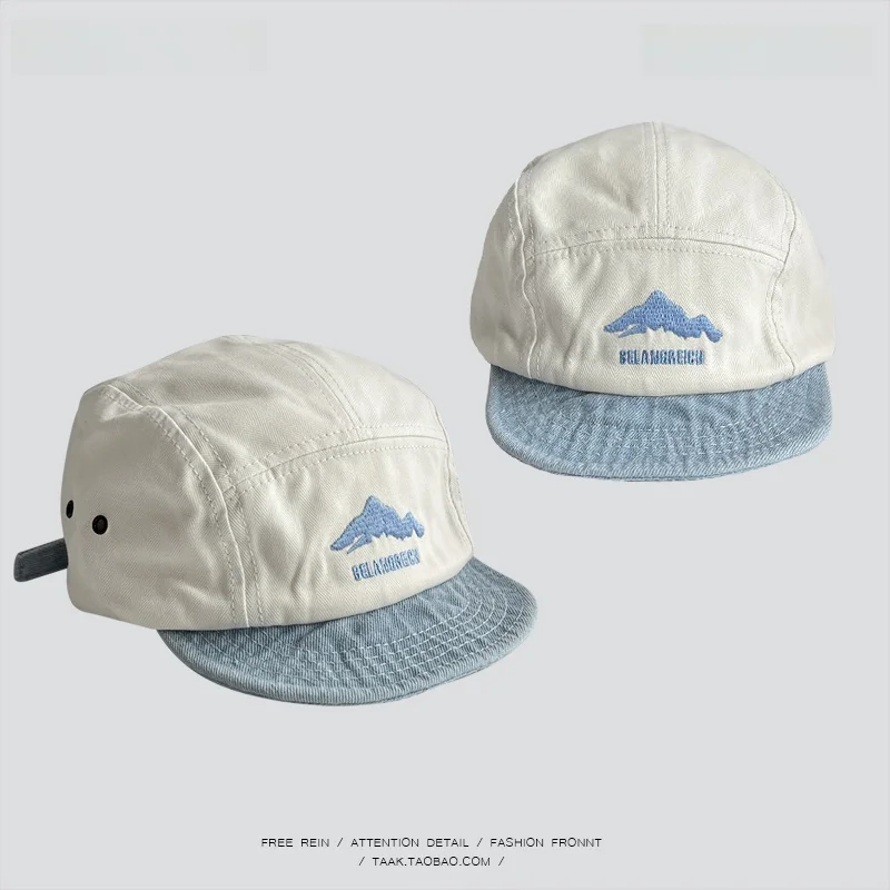 

American Retro ort Brim Baseball Cap ex Soft Top Workwear Summer Hat for Men And Women Casual Cotton Cap for All Seasons
