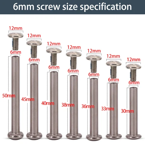 Imagen 2 del producto Perno de remache de tornillo de 6/8mm, accesorios de equipaje, piezas de repuesto para maleta, ruedas universales, reparación de ejes M6 M8, 4 Uds.