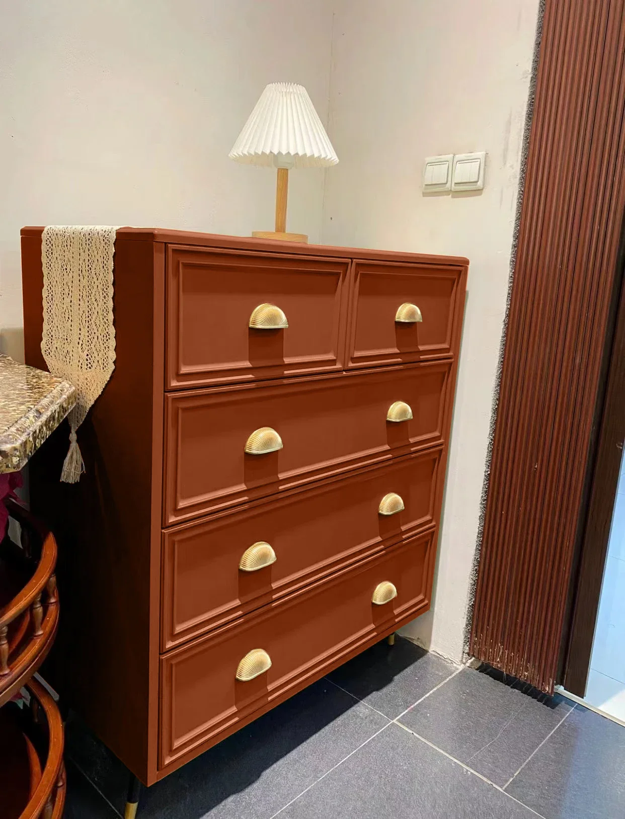 

yj21 French chest of drawers solid wood retro simple American light luxury color drawers porch storage cabinet customization