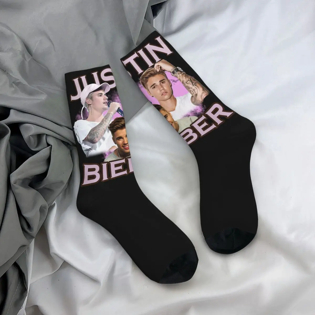 Hip Hop Women\'s Socks Pink Justin Bieber My Boyfriend Accessories Cute High Quality Socks All Seasons