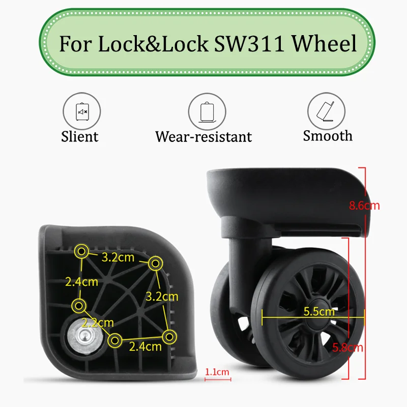 Suitable For Lock&Lock SW311 Universal Wheel Trolley Case Wheel Replacement Luggage Pulley Sliding Casters Wear-resistant Repair