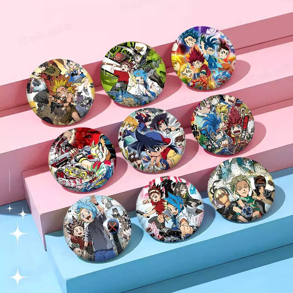 Cool B-Beyblade Burst 32/44/58MM Customizable Button Pins Cute Funny Creative Badge Jewelry Decor Gifts For Friends