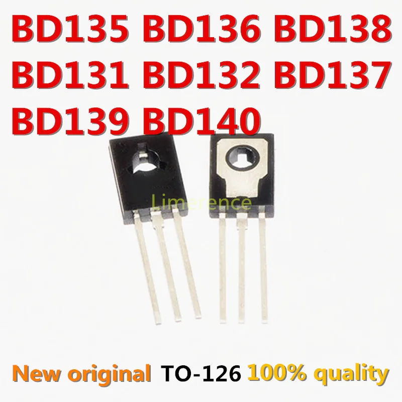 50PCS BD135 BD136 BD138 BD131 BD132 BD137 BD139 BD140  TO-126 NPN Power Triode Transistor new and original-