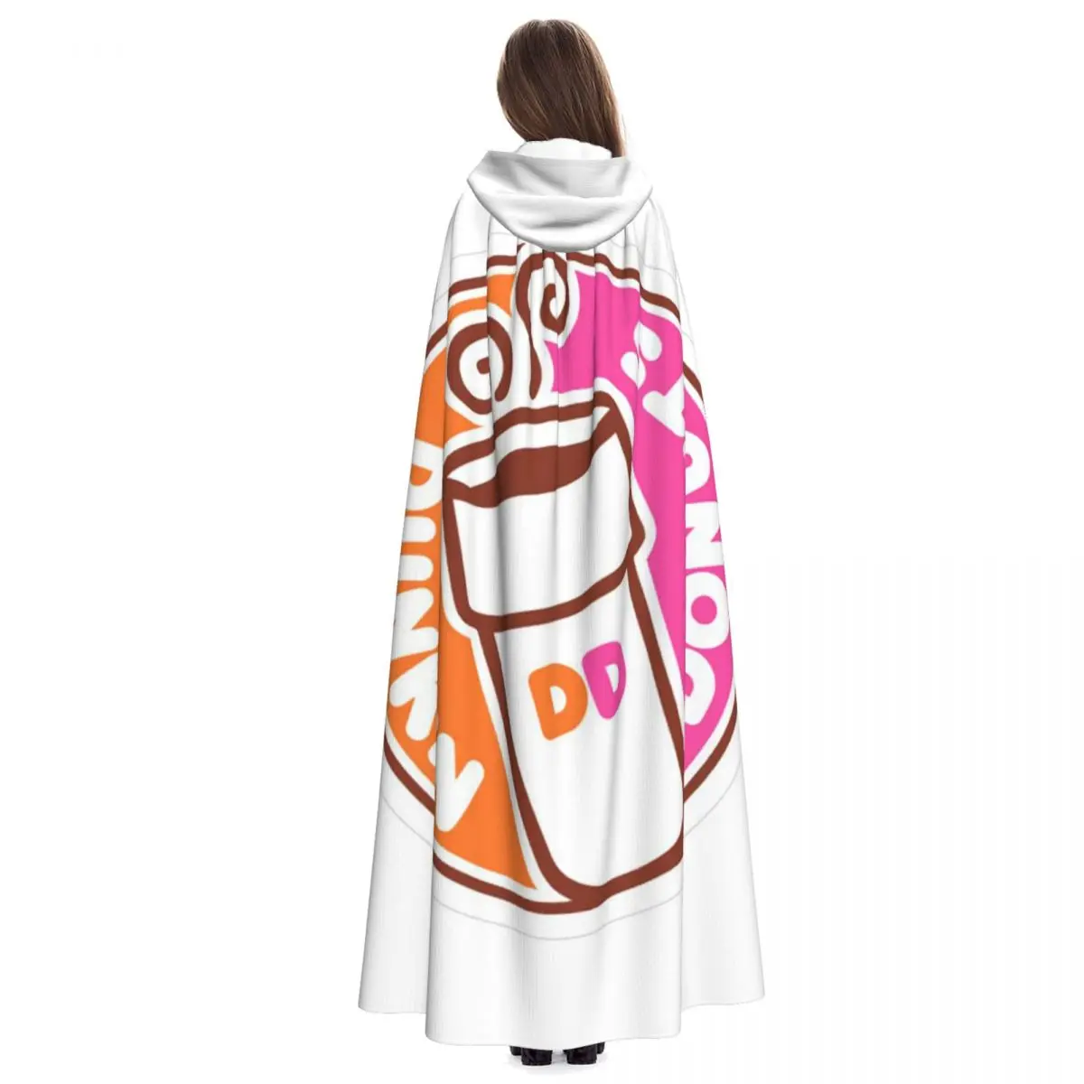 Dunkin Donuts Long Hooded Cloak Witch Medieval Costume Cosplay Cape HalloweenParty Adult Unisex view 6