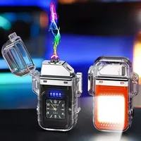 New  Waterproof Watch Lighter Windproof USB Plasma Rechargeable Lighter Outdoor Portable Cigarette Lighter Men's Watch Gift