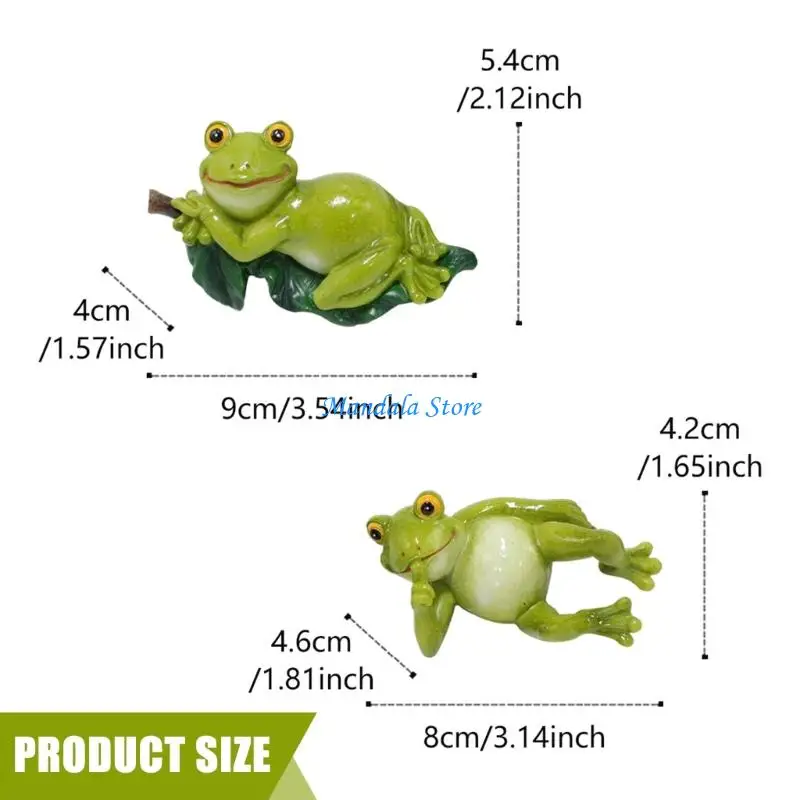 U2JC Flower Panguero Ranas resina Adorno resistente a intemperie para maceta flores
