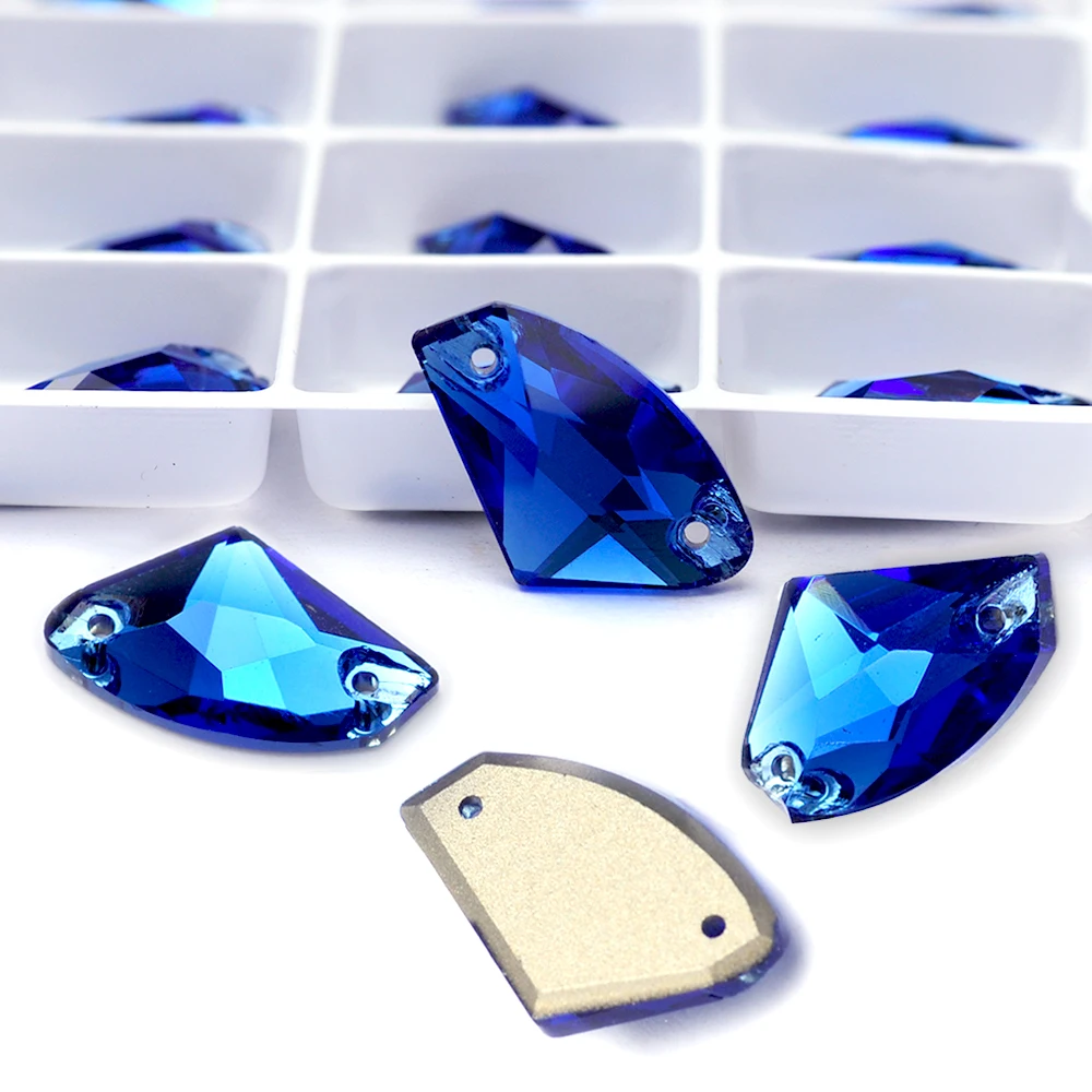 Pubrilex Galactic Aufnähbare Strasssteine aus Glas mit 2 Löchern für DIY-Näharbeiten, Kleidung, Schmuckdekoration – Detail 8