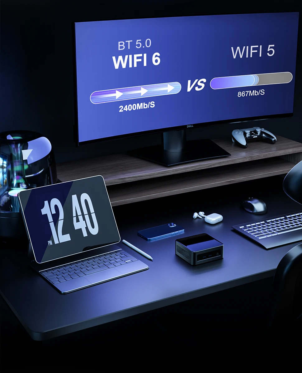 Chatreey AN2P Mini PC R5 5625U/AN2C 3550H Gaming Desktop Computer NVME SSD WIFI6 HD Windows 11 Pro