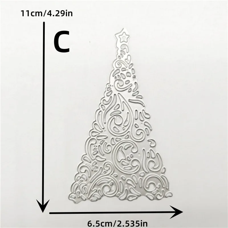 Merry Christmas Happy New Year Stencil DIY Die Cut Scrapbooking Card Making Metal Cutting Dies