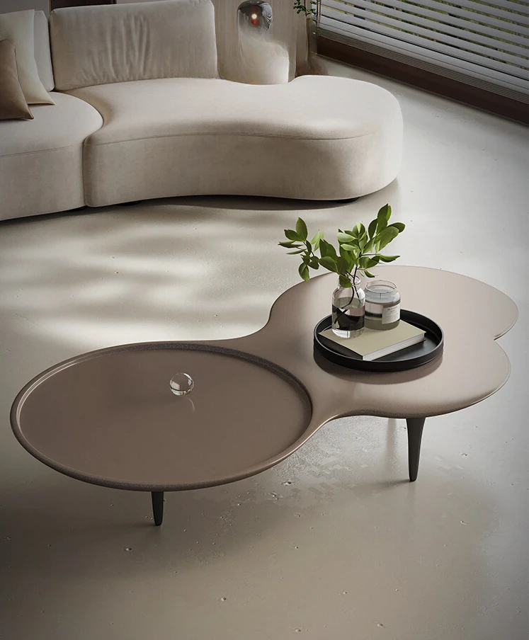 

French Entry Lux Cream Style Creative Coffee Table Simple Modern Small Apartment Shaped Coffee Table