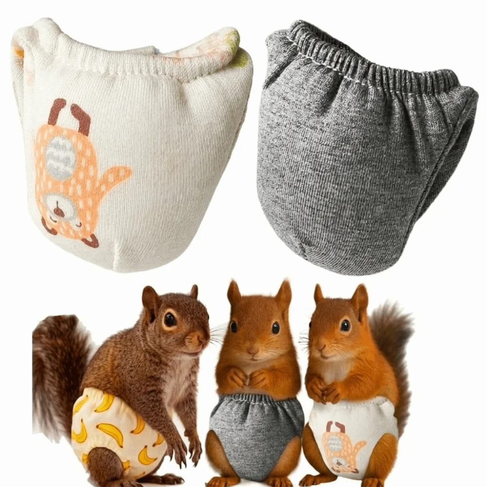 Soft Absorbent Squirrel Diapers Adjustable Breathable Pet Training Pants Leak-Proof Reusable Squirrel Underwear Potty Training view 5