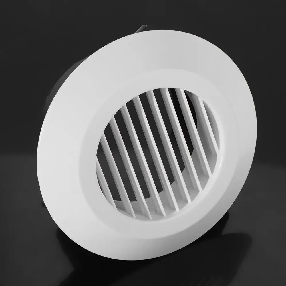 Adjustable Round Air Vent Extract Valve 75-200mm White Air Vent Extract Valve Grille Plastic Wall Mount