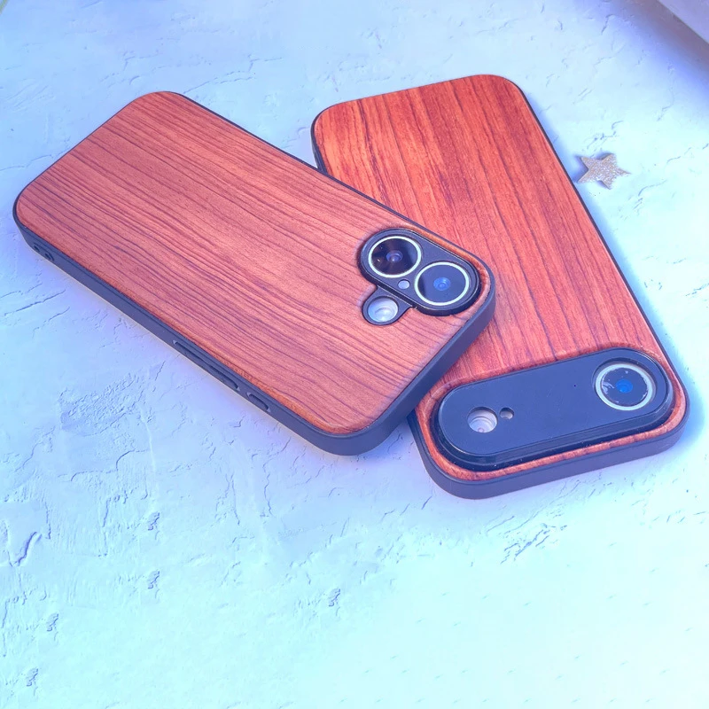 Drewniane etui na iPhone 17 Pro Max 17 Pro 17e Air Case, 100% drewno, bambus, orzech, odporne na wstrząsy, miękka obudowa z bumperem, pełna ochrona aparatu. — zdjęcie produktu 6