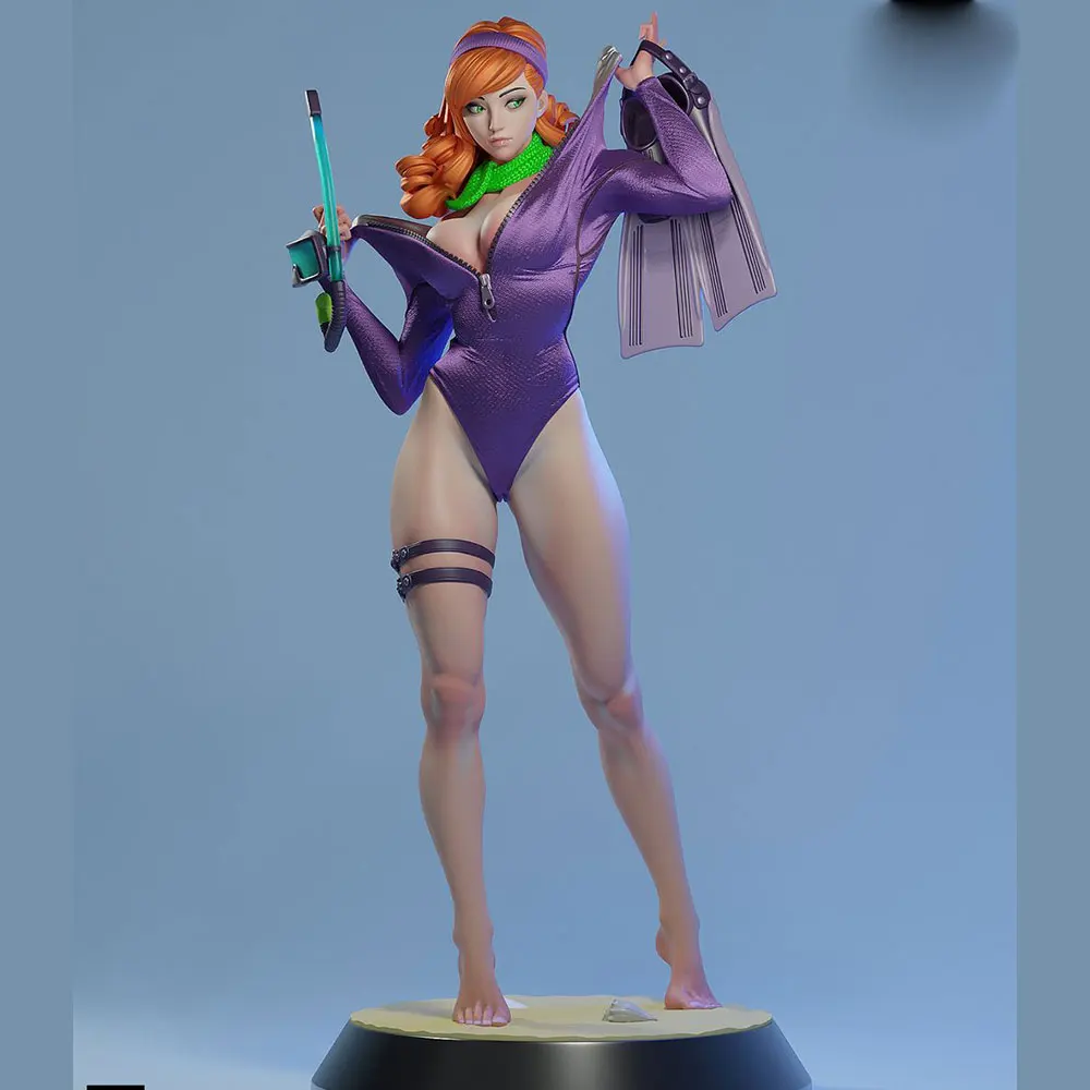 75/100/120mm Girl Swimming And Diving 3D Printed Gray Model Figurine DIY Doll Model Unassembled And Unpainted