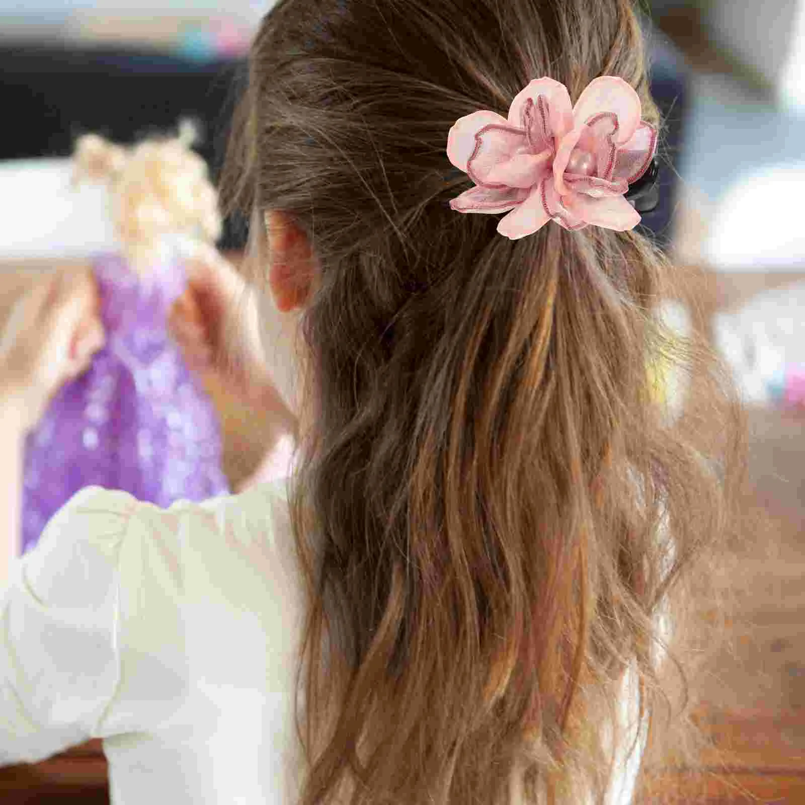 

Hairpin Jewelry for Women Ponytail Small Barrettes Flower Claw Clips Thick Dense