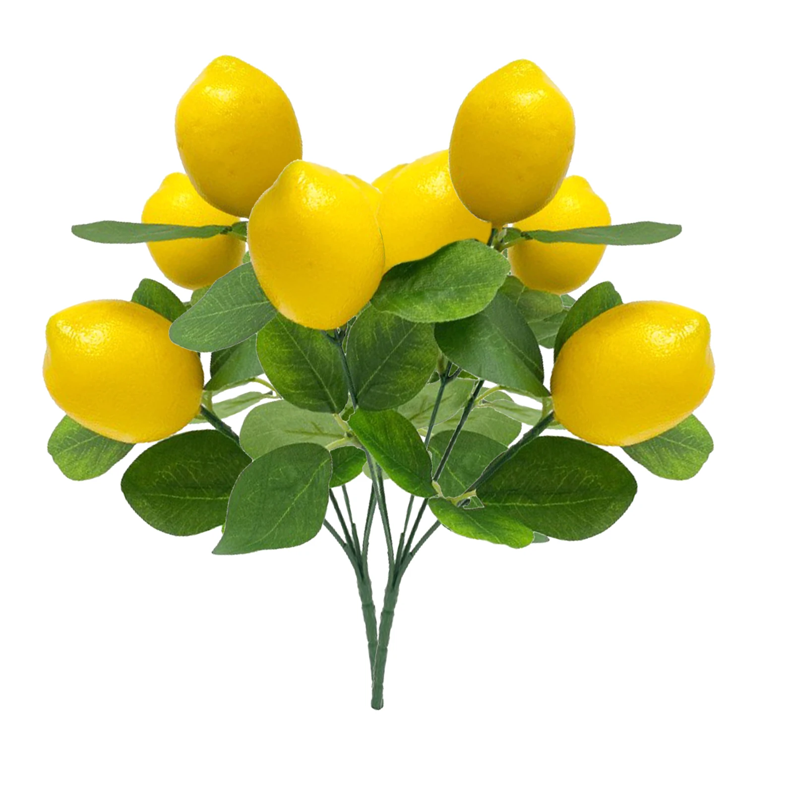 2pcs Simulated Lemon Bouquet Indoor Green Plant Cuttings Decoration Artificial Foam Fruit False Plant With 5 Lemons 30cm