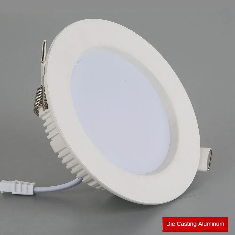 Household Embedded Lamp Hole, alumínio ultra-fino lâmpada do teto, LED Downlight, luz variável, 3 cores, 24W, 10pcs por lote