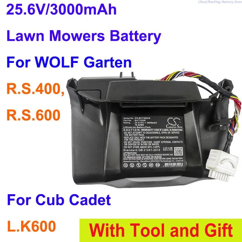 Cameron Sino 3000mAh Battery  for Cub Cadet L.K600, LK600, For Wolf Garten R.S.400, RS400, Garten R.S.600, RS600