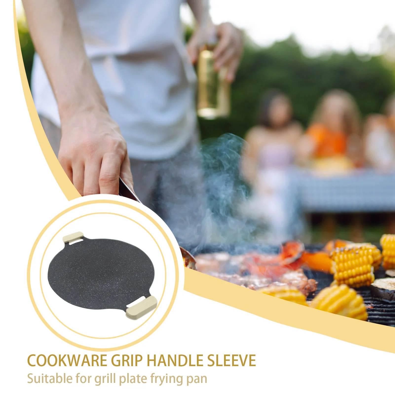 Wooden Grill Pan Handle Holder Heat Resistant Non-Slip Pot Sleeve Grip Suitable for Healthier Cooking Environment