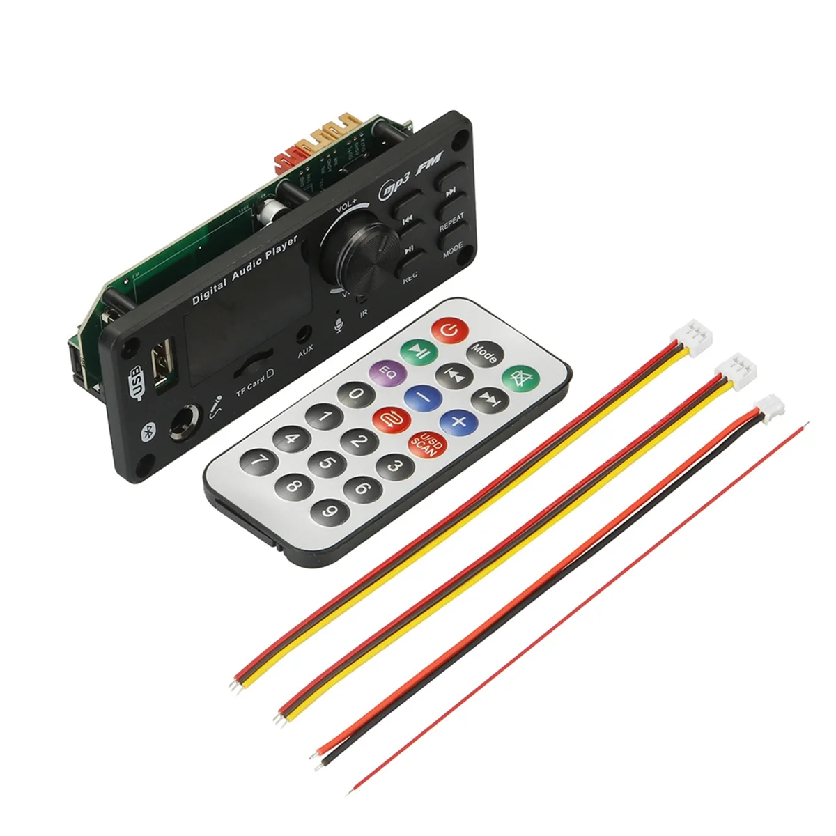 6 واط مكبر للصوت بلوتوث 5.0 MP3/WAV/FLAC فك مجلس تيار مستمر 12 فولت مرحبا فاي نظام صوت السيارة مع USB/TF/FM وتسجيل المكالمات