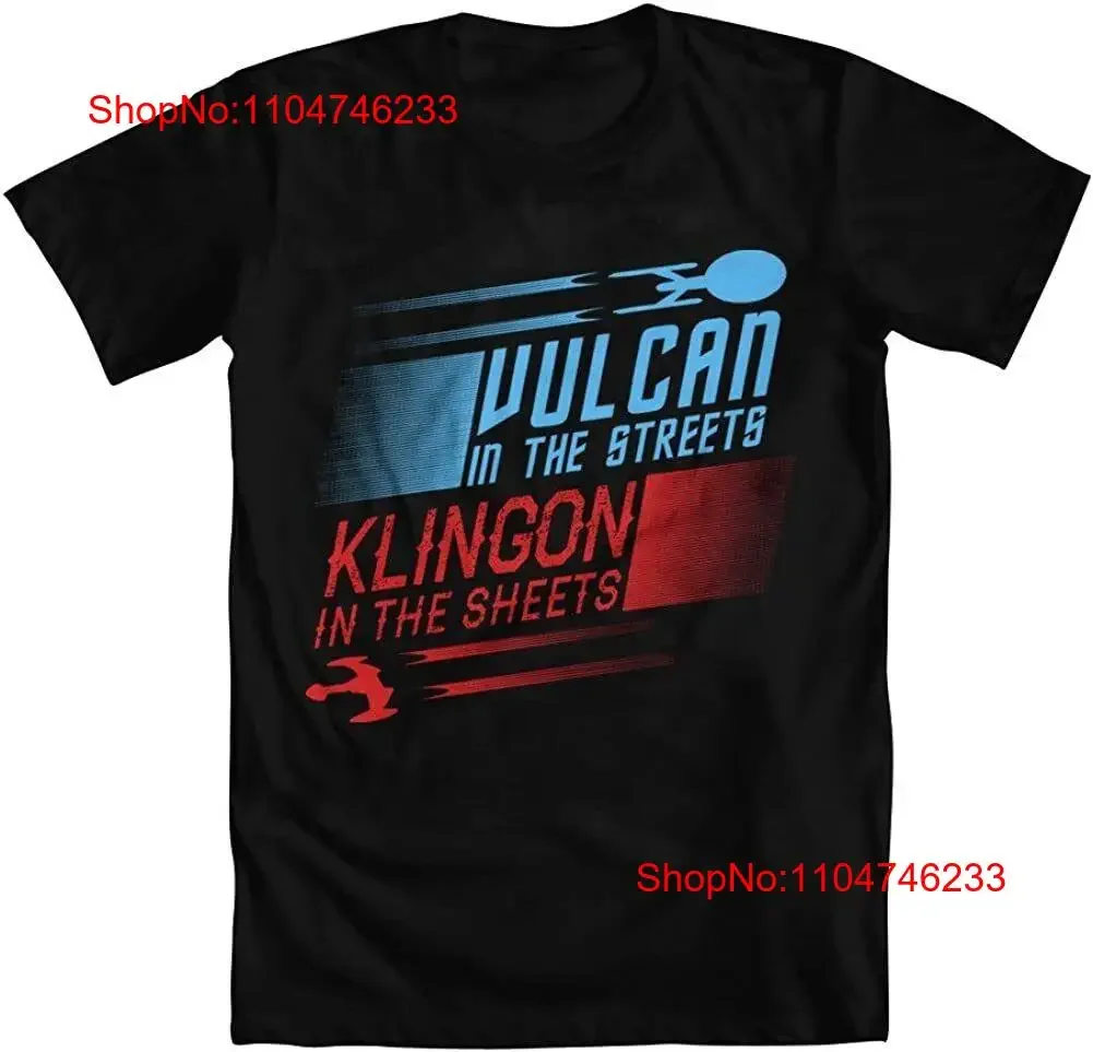 Camiseta divertida de Star Movie Vulcan In Streets Klingon Sheets, ropa de calle gráfica transpirable lavada vintage, moda ligeramente elegante