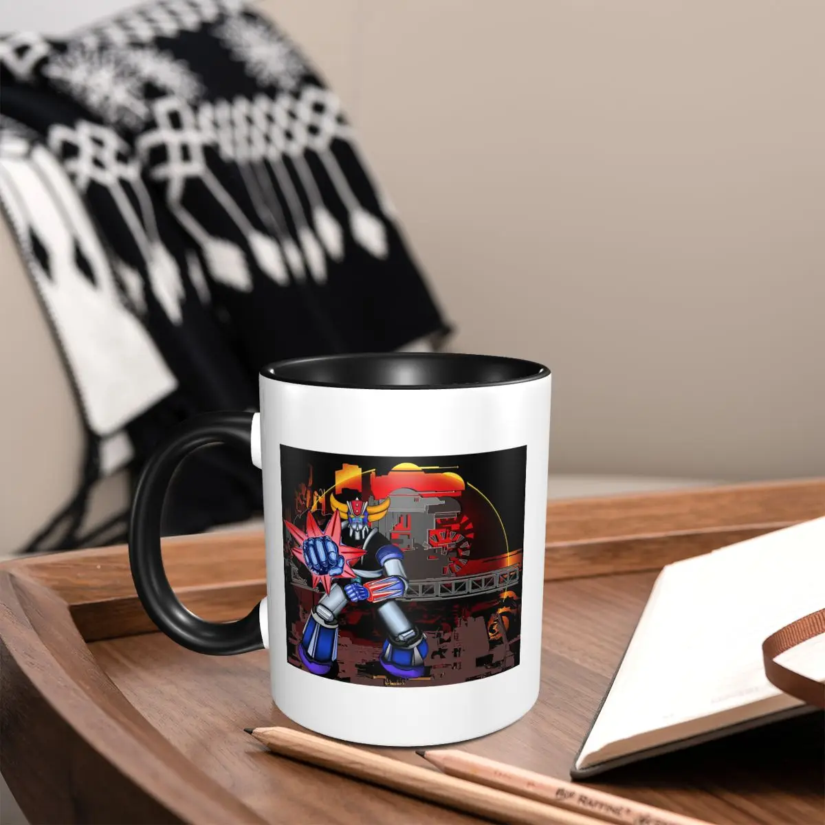 UFO Robot Goldorak Grendizer Anime Mug Funny Ceramic Coffee Cups Tea Mugs Milk Cup Drinkware Gifts for Woman Man