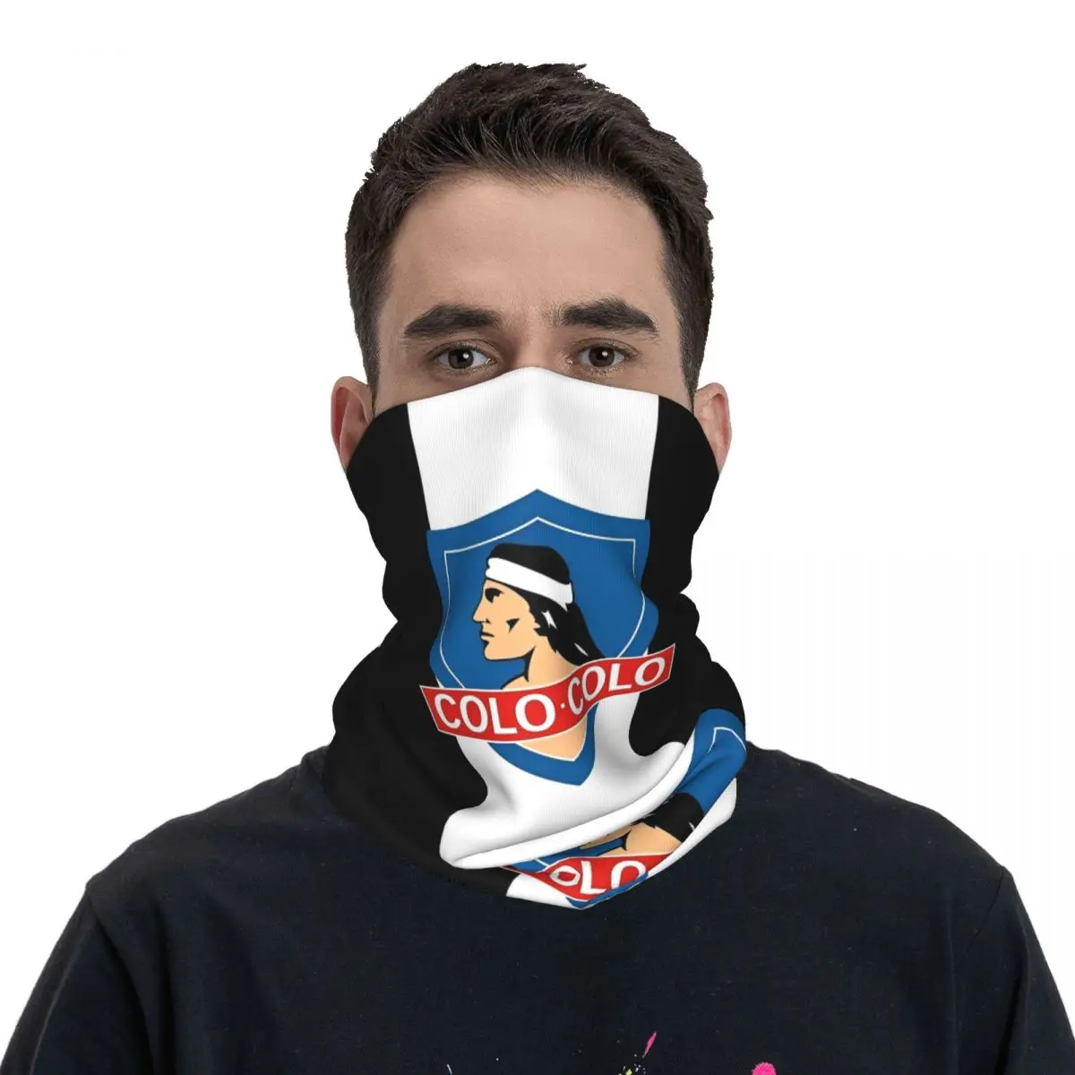 Social Y Deportivo Colo-Colo Santiago Chile Bandana Neck Cover Print Balaclavas Magic Scarf Warm Cycling Running for Men Women