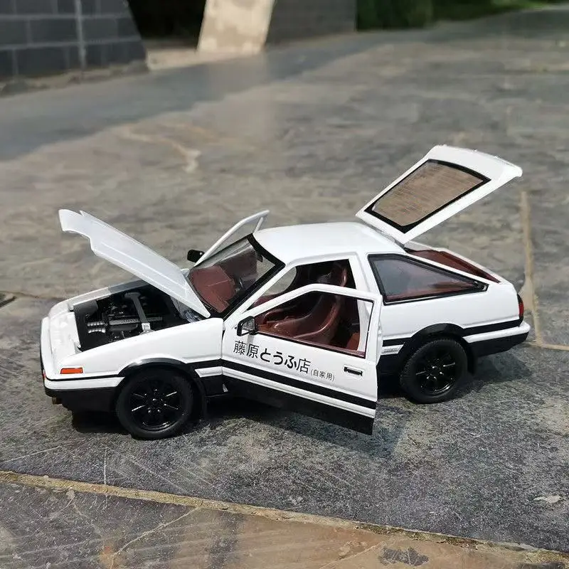 1:24 Initial D Toyota Trueno AE86 Legering Diecast Model Auto Sportwagen Speelgoed Voor Kinderen Volwassenen Trek Voertuigen Speelgoed Auto Zwarte Kap