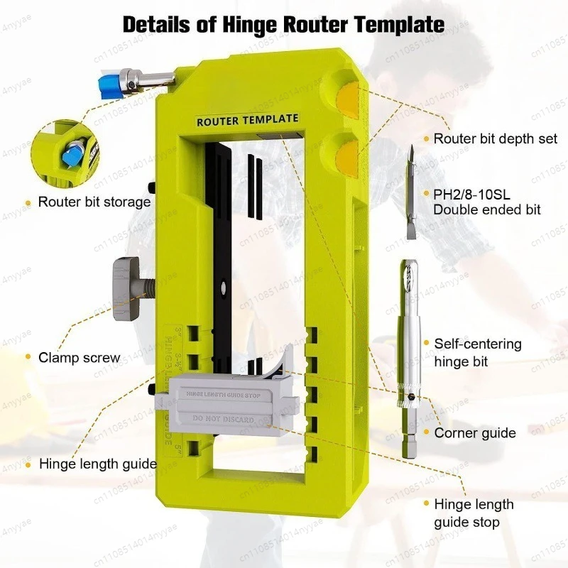 Professional Door Hinge Mortise Jig, Precision Template for Lock & Hinge Installation on Wood Doors