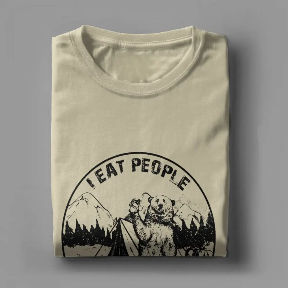 Fashion T Shirt I Hate People I Eat People Bear Men Tshirt Camping Hiking Short Sleeve Clothes Classic Tees 100% Cotton T-Shirt