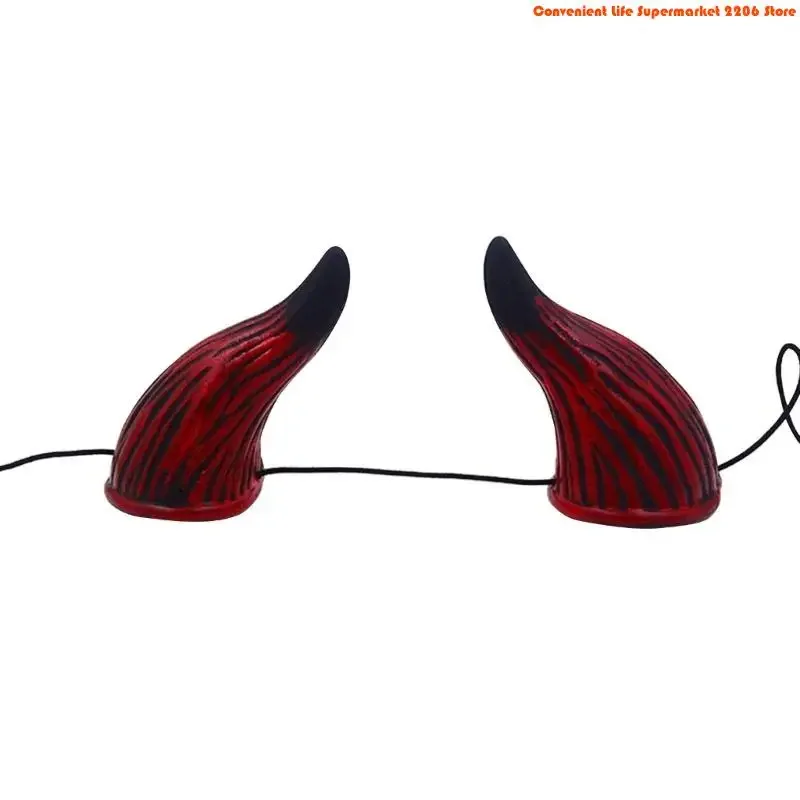 F92D Cosplay Ox Horn Hairband Halloween Hairhoop Family Gathering Party Prop Headwear
