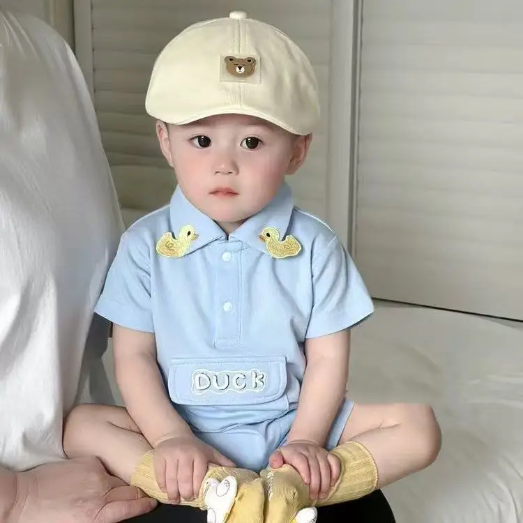 Summer Thin Western-style Baby Boy Short Sleeved Jumpsuit Summer Rompers for Children Outerwear Baby Clothes