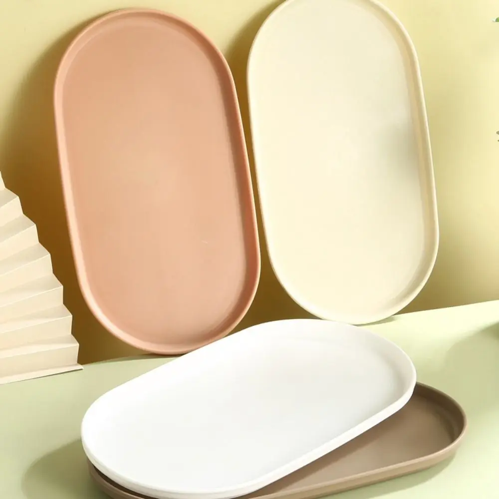 Stackable Dessert Tray Nordic Style Oval Reusable Storage Tray Multi-Function Plastic Dish Plate Wedding Party