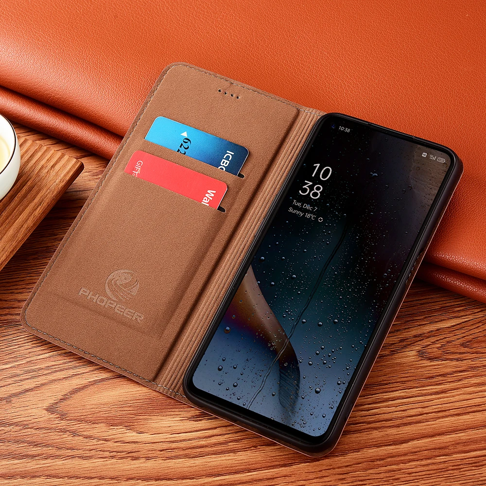 Business Wallet Real Leather Phone Case For Huawei P Smart Z 2019 2020 nova Y60 Y61 Y70 Y71 Y90 Y91 Plus Magnetic Flip Cover