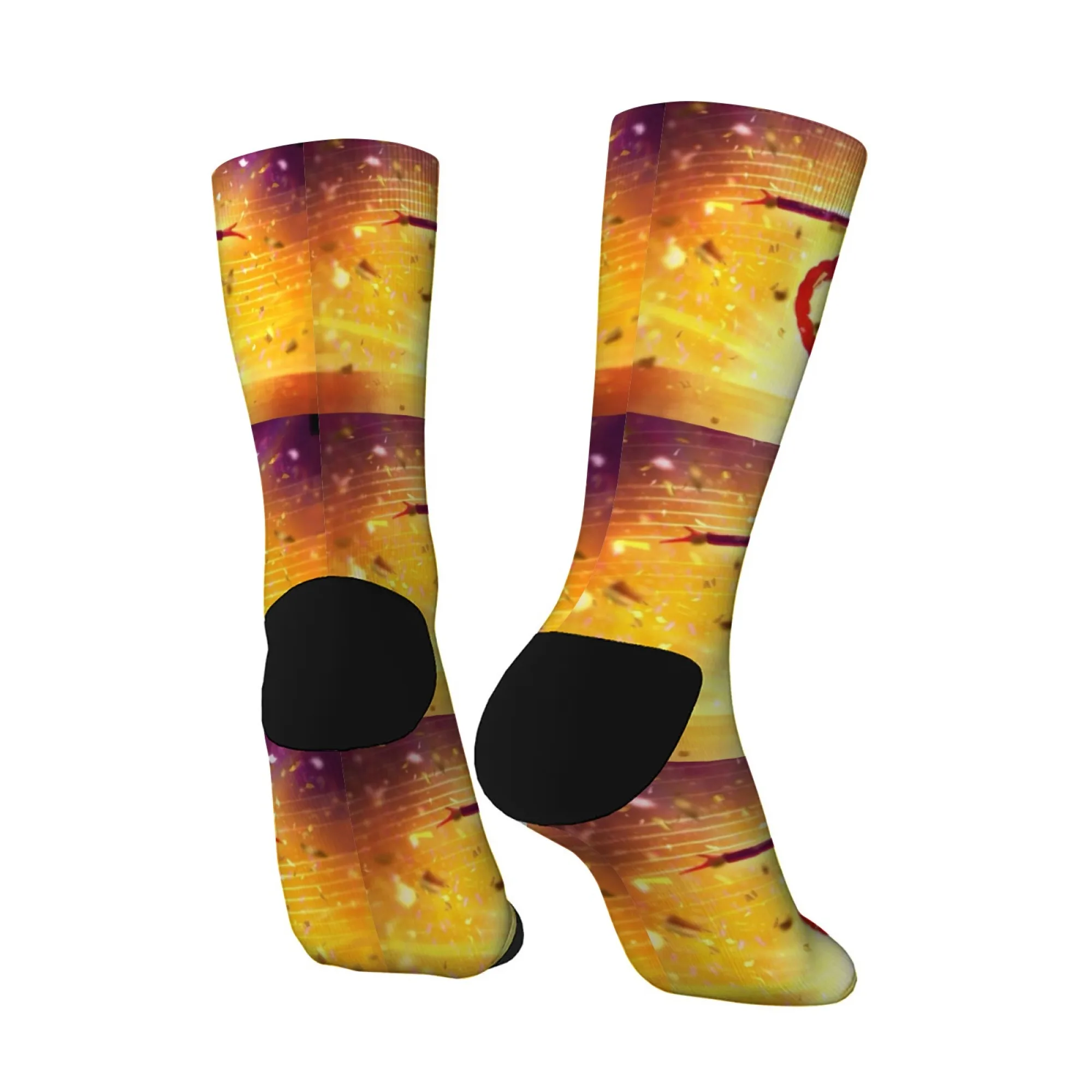 K-POP Hunter Girl Idols Fantasy Effetto luce Carattere Calzini da uomo Calzini magici con stampa di palcoscenici dorati per stile festival musicali