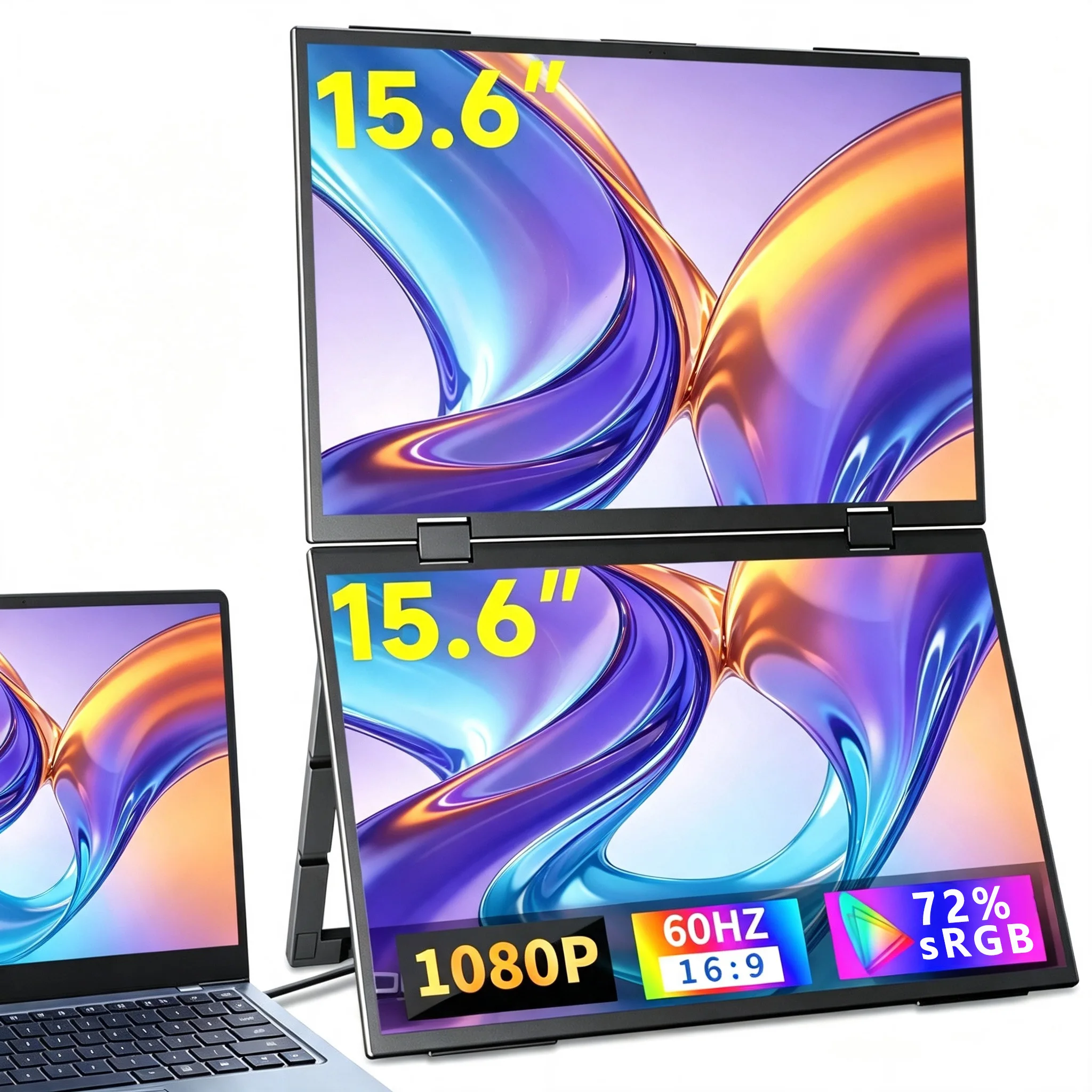 AHXJKA Dual Portable Monitor 15.6