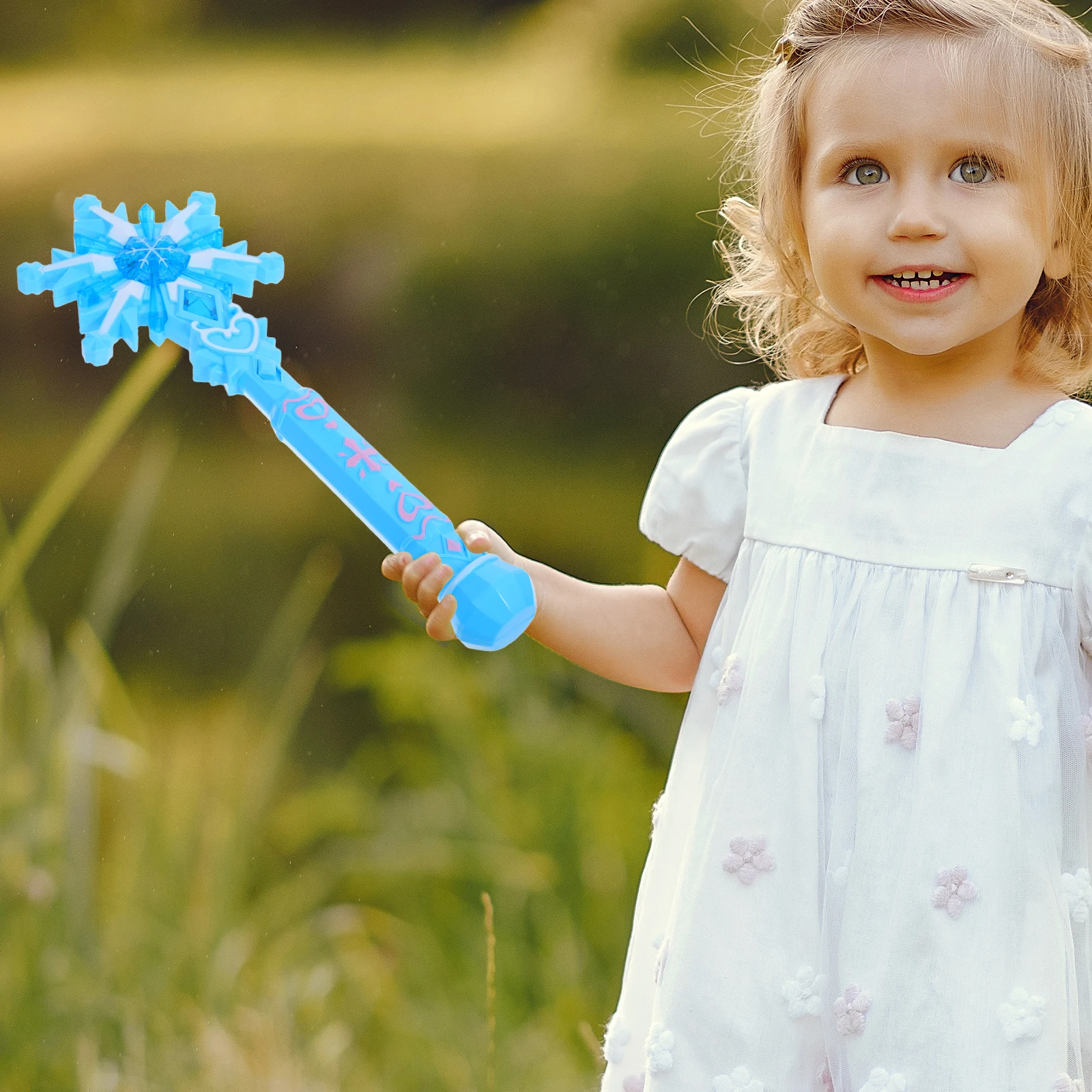 

1pc For Girls Fairy Princess Light Up Snowflake Led Wand Christmas Halloween Party Favor Stocking Stuffer Toddler