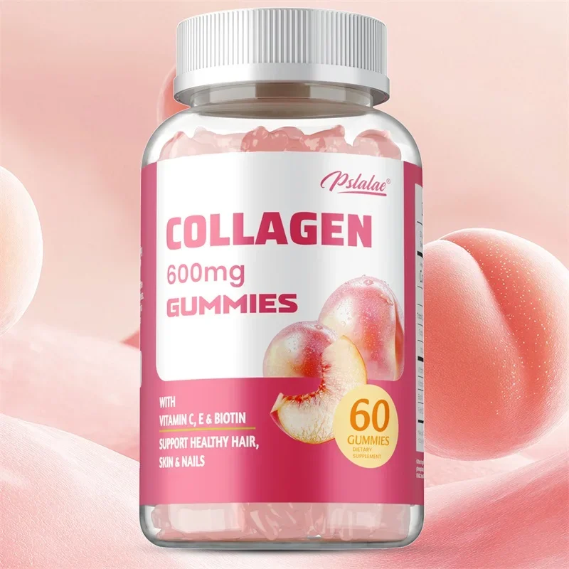 Collagen Gummies 600mg - Hydrolyzed Collagen Peptide Supplement with Vitamin C, Zinc and Biotin To Help Maintain Healthy Skin