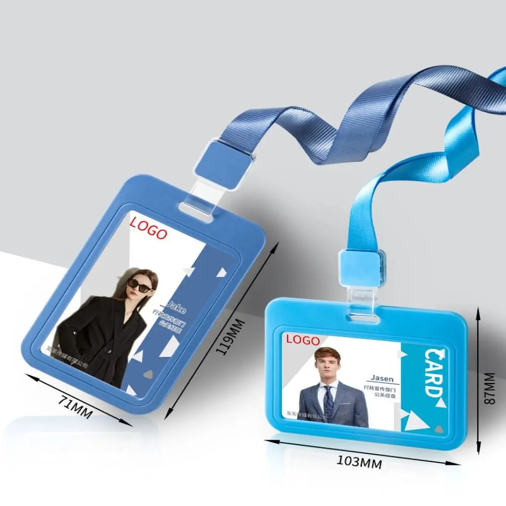 ID Card Door Card Bus Card Office Supplies Vertical Card Cover Lanyard Card Holder Horizontal Card Protector Simple Card Case
