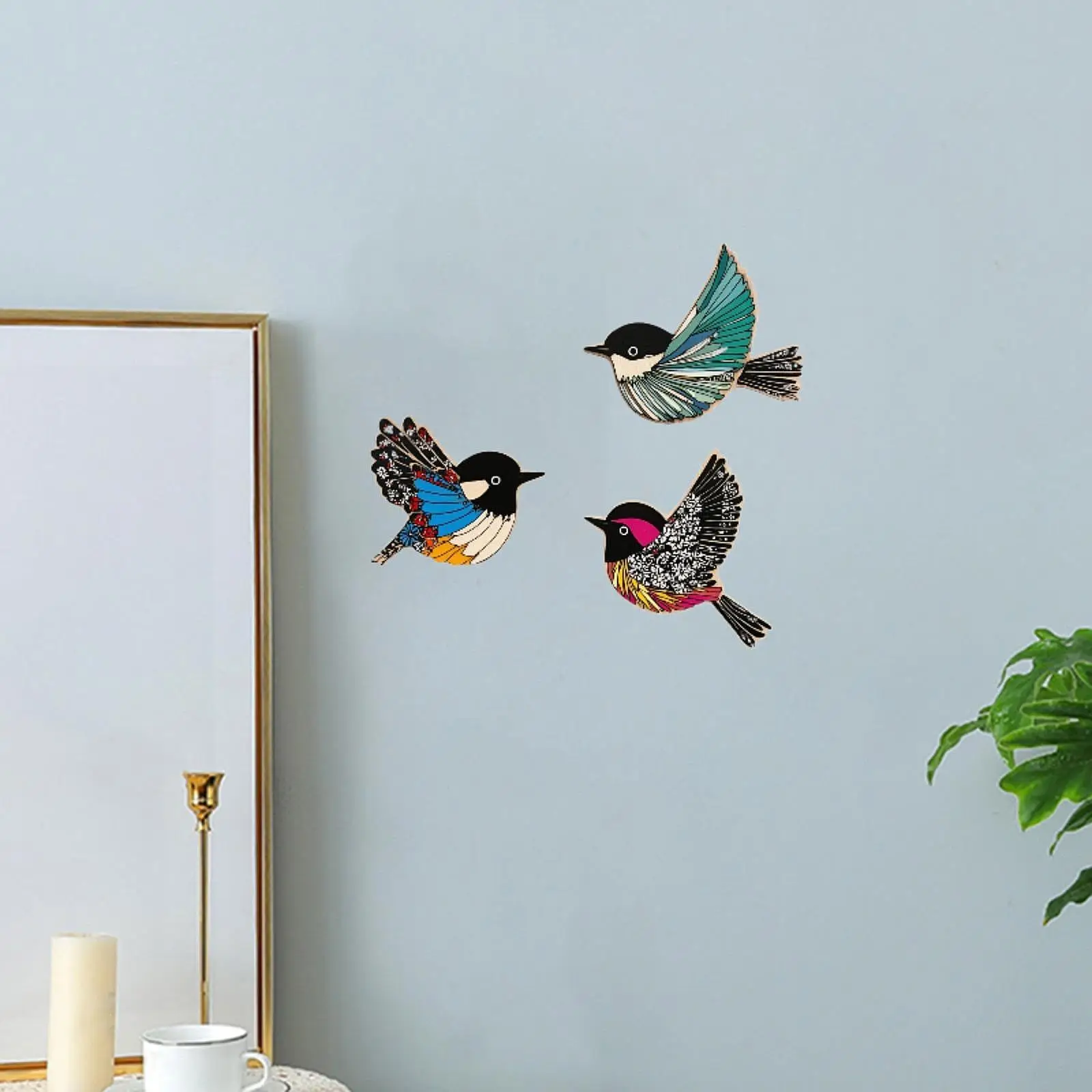 

3Pcs Wooden Bird Wall Art Wall Hanging Signs Gift Accent Wooden Sign for Living