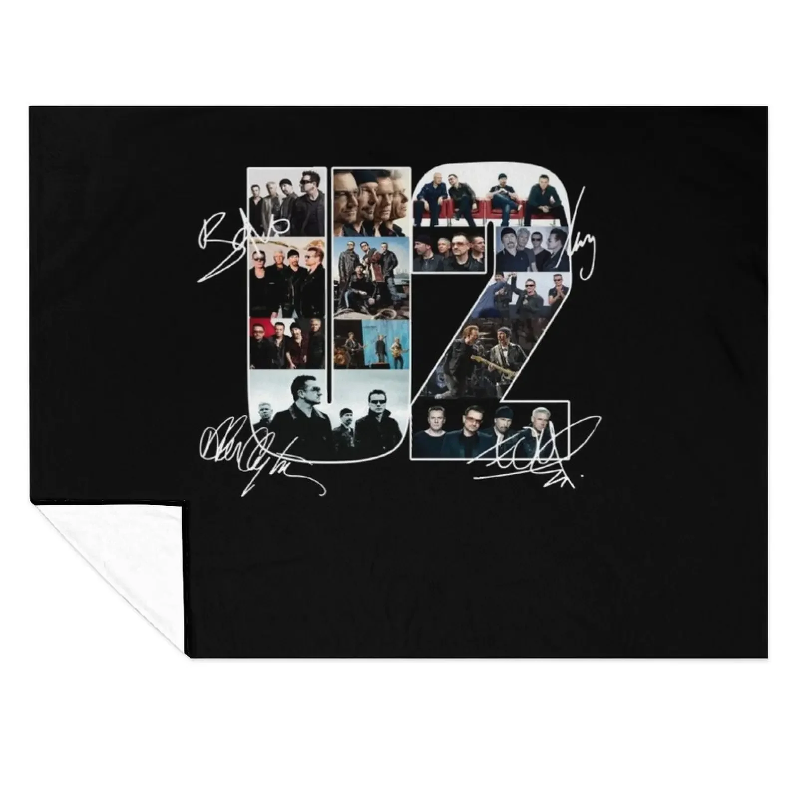 

ú2 Rock Band Signatures Throw Blanket Thin Thermals For Travel Cute decorative Blankets