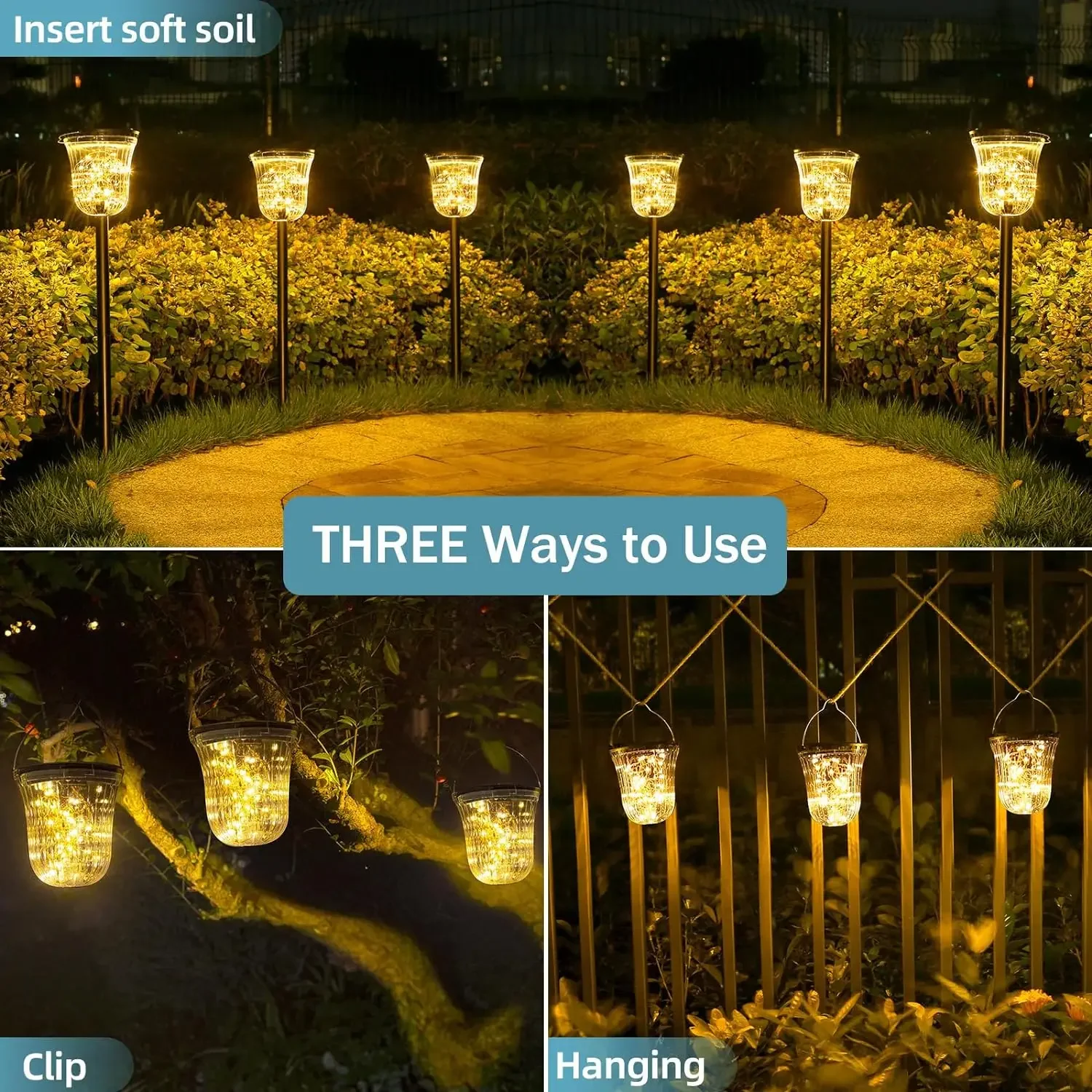 Solar-Wegeleuchte, wasserdicht für den Außenbereich, IP65, superhell, automatisches Ein-/Ausschalten, Solar-Landschaftsbeleuchtung für Rasen, Terrasse, Hof, Garten