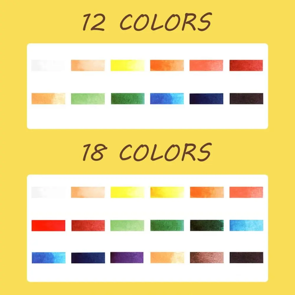 With Water Brush Pen Watercolor Paint Set 12/18/24/36/48 Colors Solid Oil Painting Kit Painting Pigment Set Students