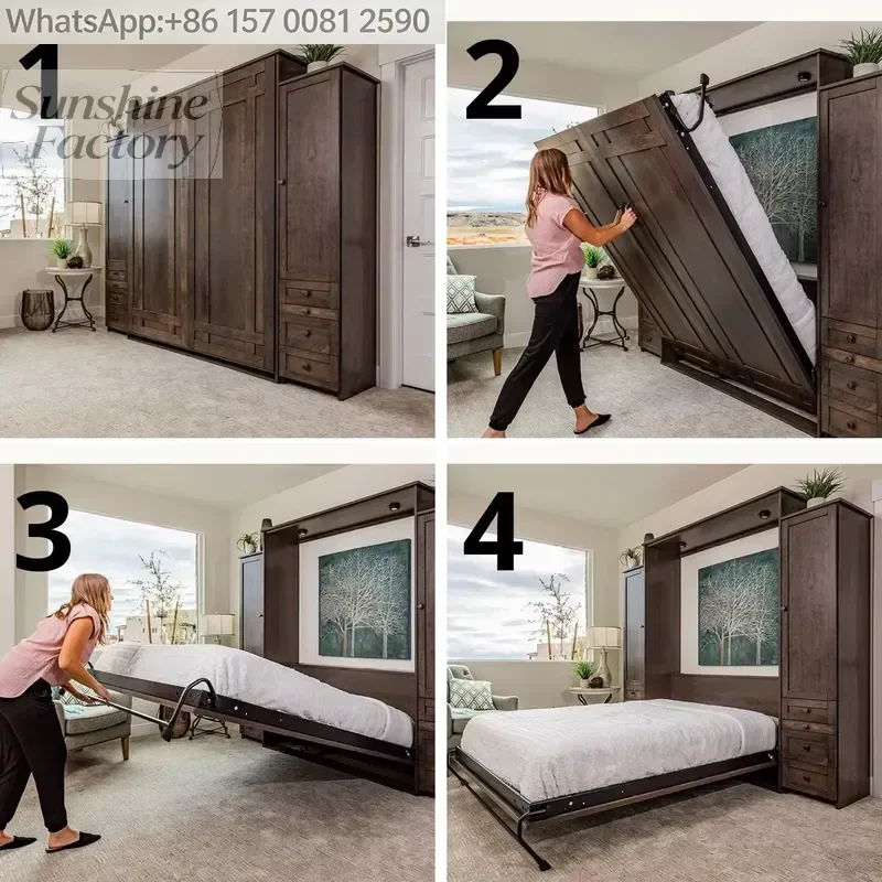 Twin Size Folding Murphy Bed Mechanism Hidden Wall Bed Hardware Kit Bedroom Office Kids Space Saving